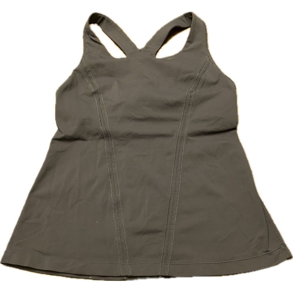 Lululemon‎ Women's Size 8 Stand Strong Racerback Y Tank Top Dark Gray Unpadded
